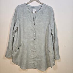 Sigrid Olsen Blue Linen Women's Tunic. Size Medium